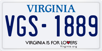 VA license plate VGS1889