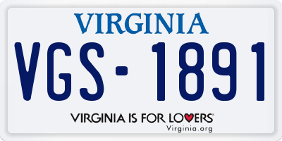 VA license plate VGS1891