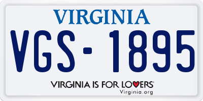 VA license plate VGS1895