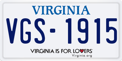 VA license plate VGS1915