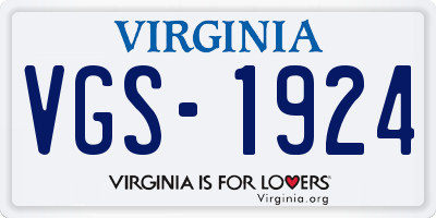 VA license plate VGS1924