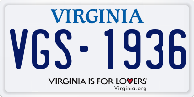VA license plate VGS1936