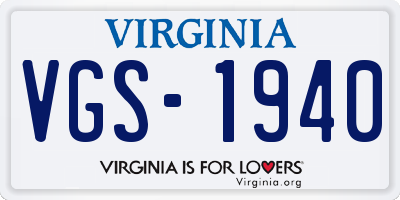 VA license plate VGS1940