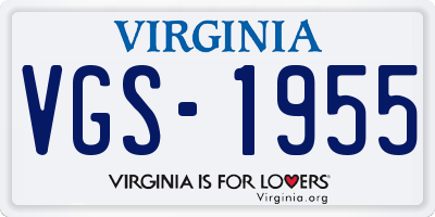 VA license plate VGS1955
