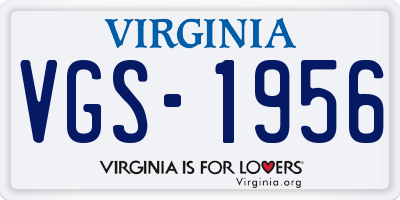 VA license plate VGS1956