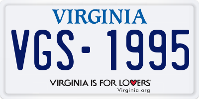 VA license plate VGS1995