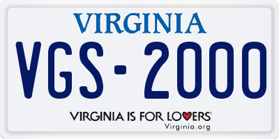 VA license plate VGS2000