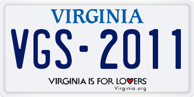 VA license plate VGS2011
