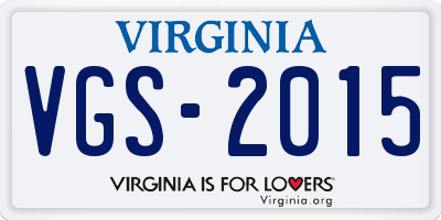 VA license plate VGS2015