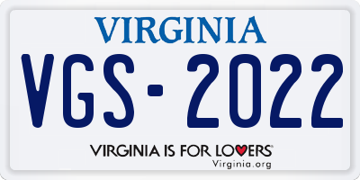 VA license plate VGS2022