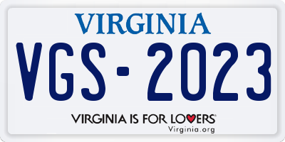 VA license plate VGS2023