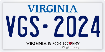 VA license plate VGS2024