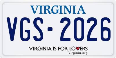 VA license plate VGS2026
