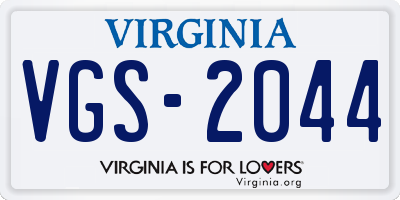 VA license plate VGS2044