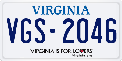 VA license plate VGS2046