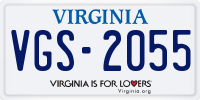 VA license plate VGS2055