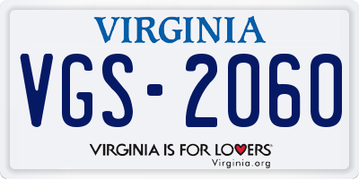 VA license plate VGS2060