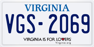 VA license plate VGS2069
