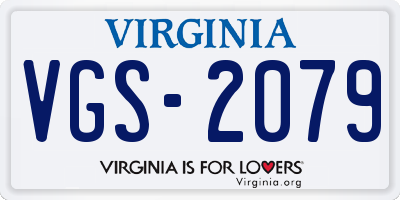 VA license plate VGS2079
