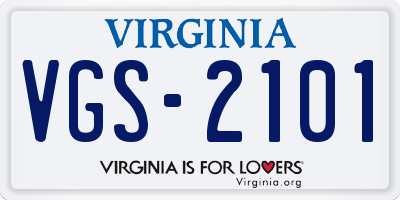 VA license plate VGS2101