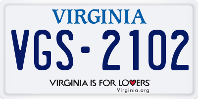 VA license plate VGS2102
