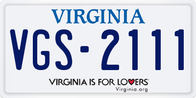 VA license plate VGS2111