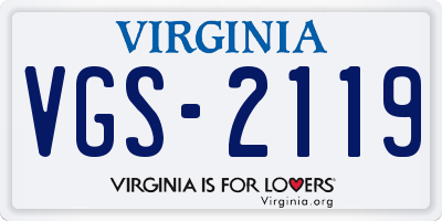 VA license plate VGS2119