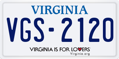 VA license plate VGS2120