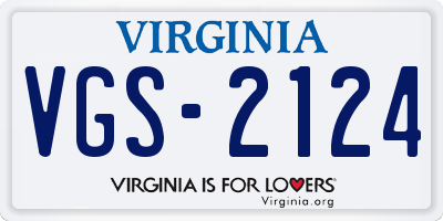 VA license plate VGS2124