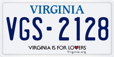 VA license plate VGS2128
