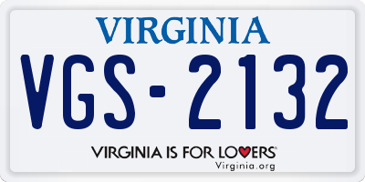VA license plate VGS2132