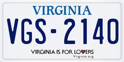 VA license plate VGS2140