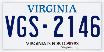 VA license plate VGS2146
