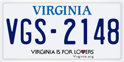 VA license plate VGS2148