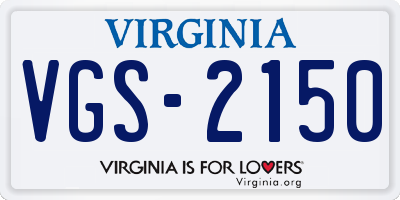 VA license plate VGS2150