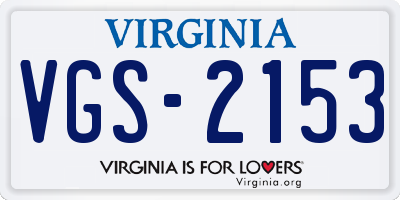 VA license plate VGS2153