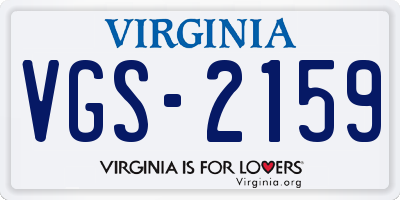 VA license plate VGS2159