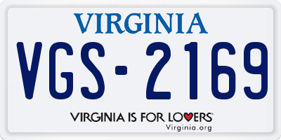 VA license plate VGS2169