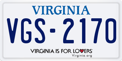 VA license plate VGS2170