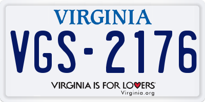 VA license plate VGS2176