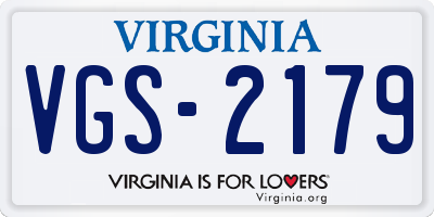 VA license plate VGS2179