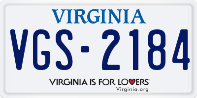 VA license plate VGS2184