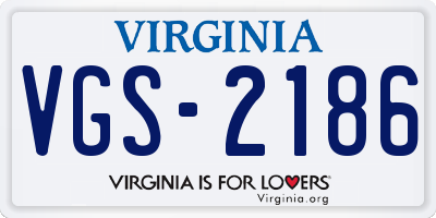 VA license plate VGS2186