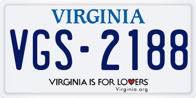 VA license plate VGS2188