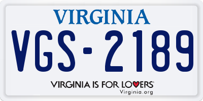 VA license plate VGS2189