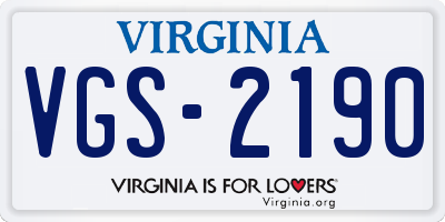VA license plate VGS2190