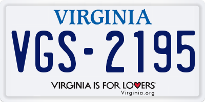 VA license plate VGS2195