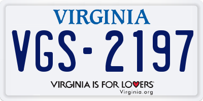 VA license plate VGS2197