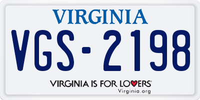 VA license plate VGS2198