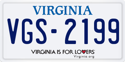 VA license plate VGS2199